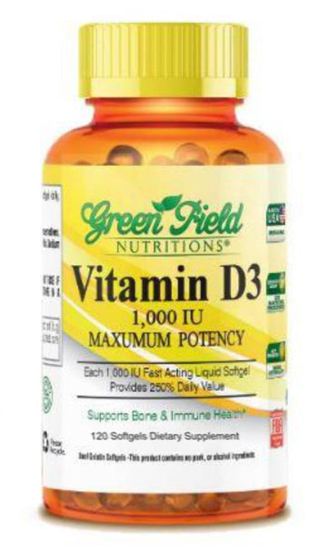 Vitamin D3 1000 IU - Halal Vitamins - Greenfield Nutritions