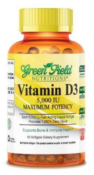 Vitamin D3 5000 IU - Halal Vitamins - Greenfield Nutritions
