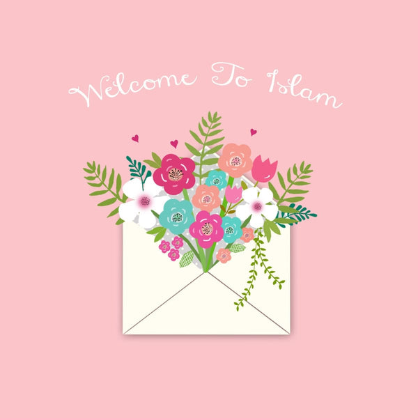 Welcome To Islam Flowers Card - Greeting Cards - Islamic Moments